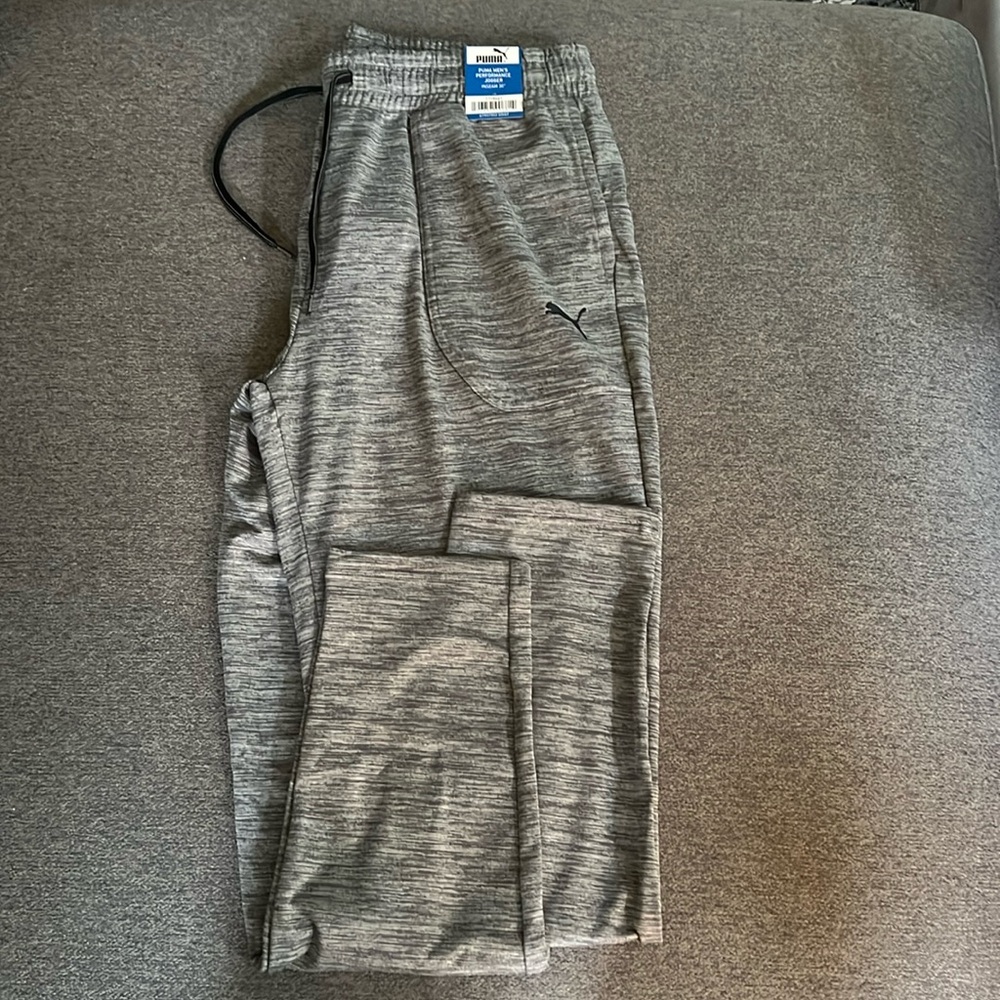 Puma Men’s Performance Gray Joggers with Tag